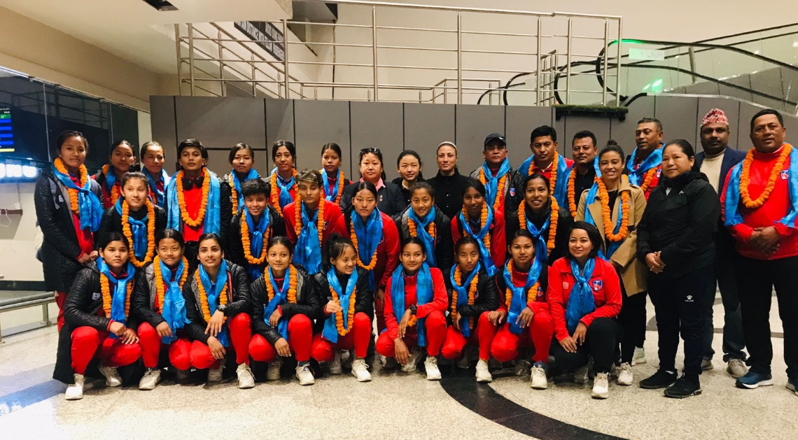 यु २० महिला एशियन कप छनोटको दोस्रो चरणमा प्रवेश गर्न सफल नेपाली टोली स्वदेश  फिर्ता