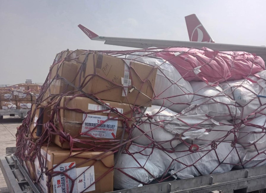 नेपालले टर्की पठायो २२ टन राहत सामग्री