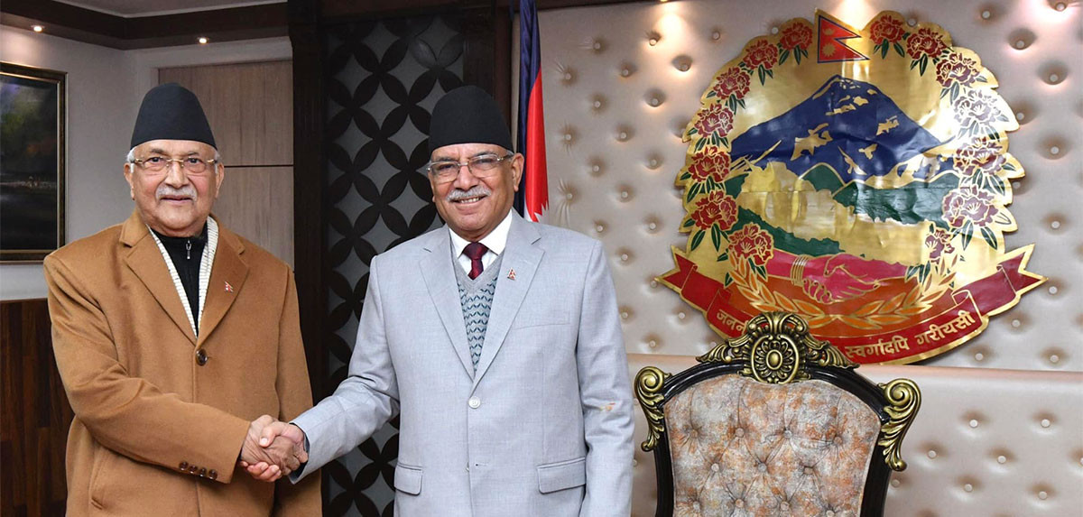 प्रचण्ड र ओलीबीच २ घन्टा भएको वार्ता, राष्ट्रपति चयनमा राष्ट्रिय सहमति अनिवार्य आवश्यक