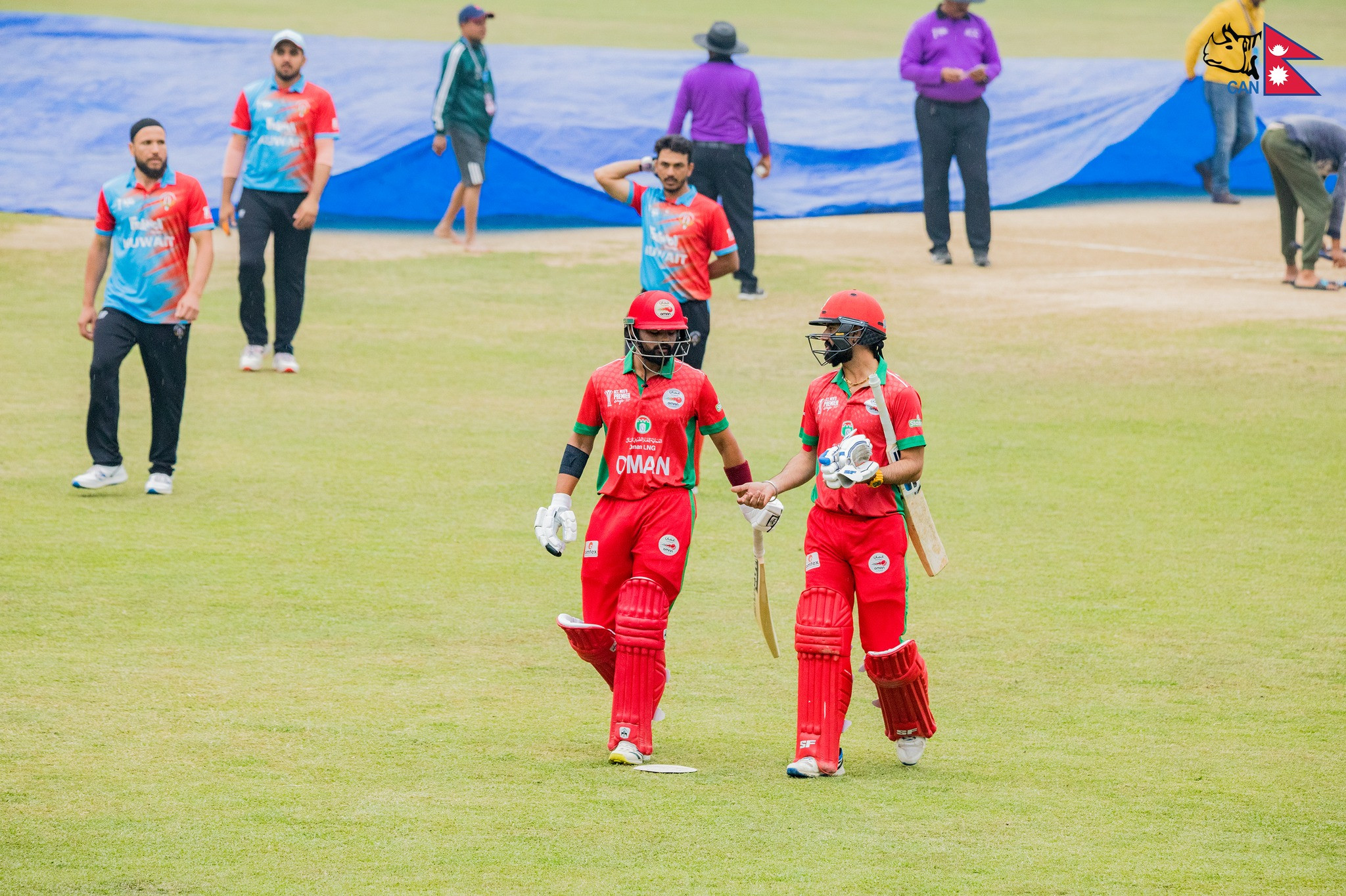 पानी पर्न थालेपछि कुवेत र ओमानबीचको खेल रोकियो