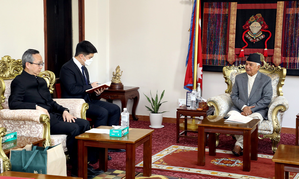राष्ट्रपति पौडेलसँग चीनका राजदूतको शिष्टाचार भेट